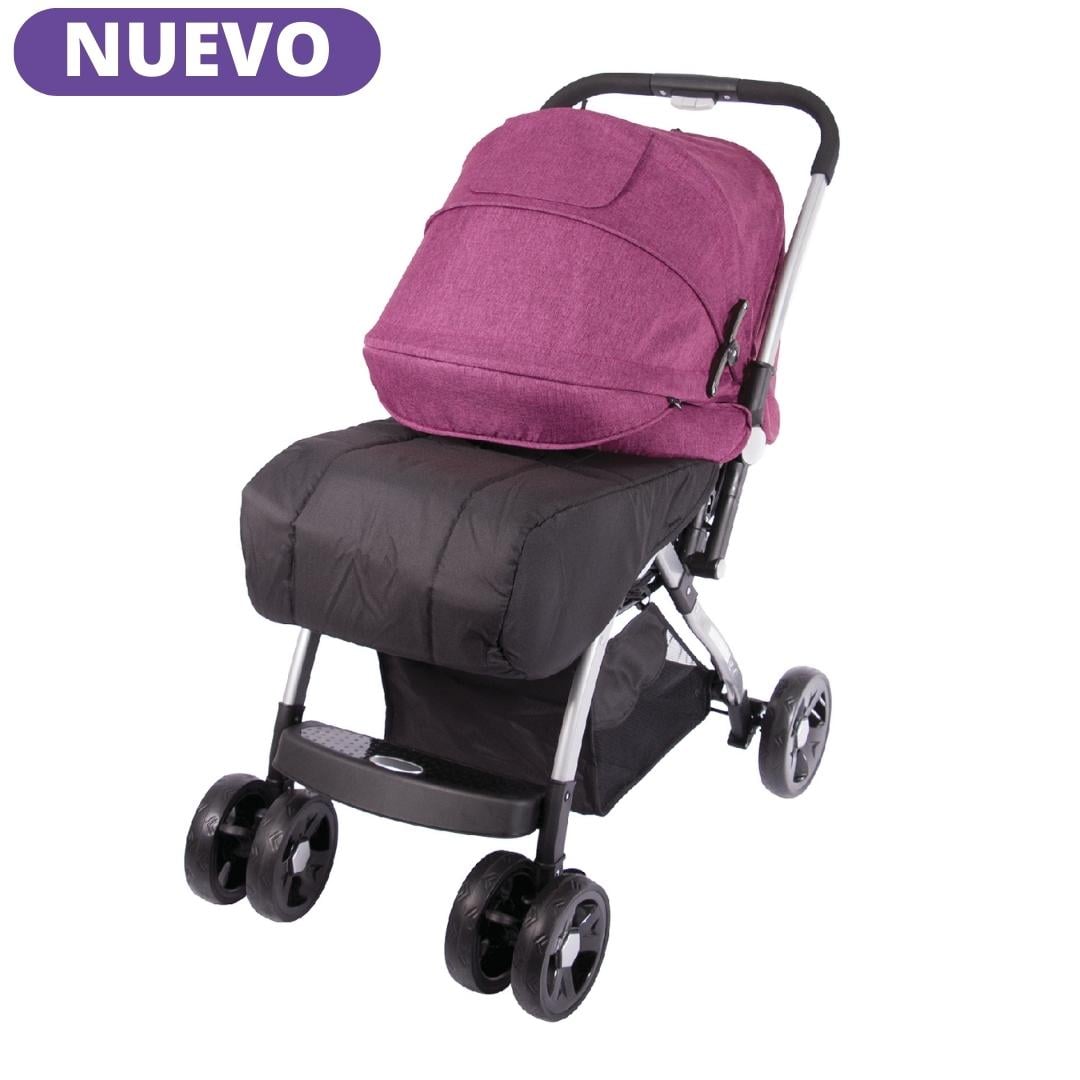 COCHE CUNA EBABY KUPER TRAVEL ROSADO LUJO - 3
