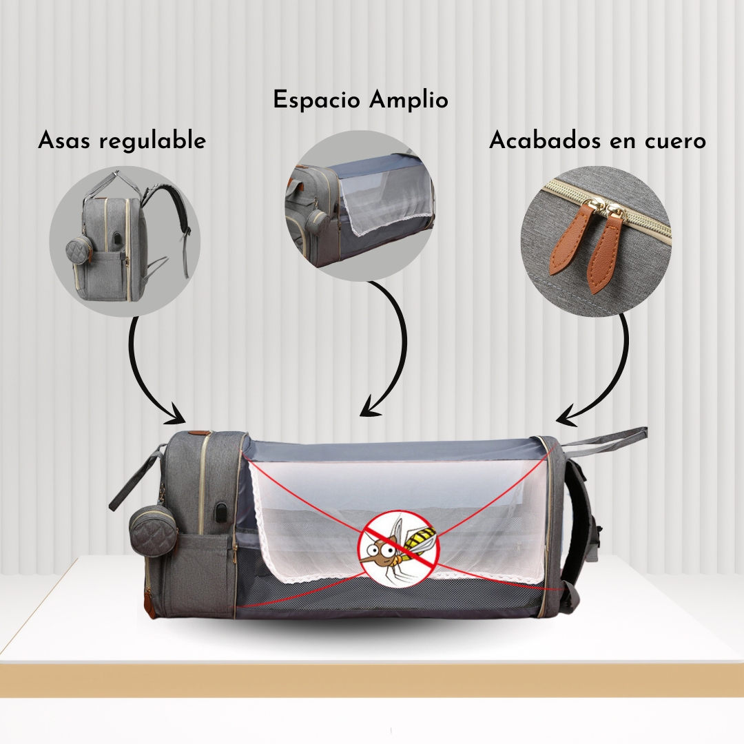 BOLSO PAÑALERO «BABY BAG SUNSHINE DELUXE» GRIS - 3
