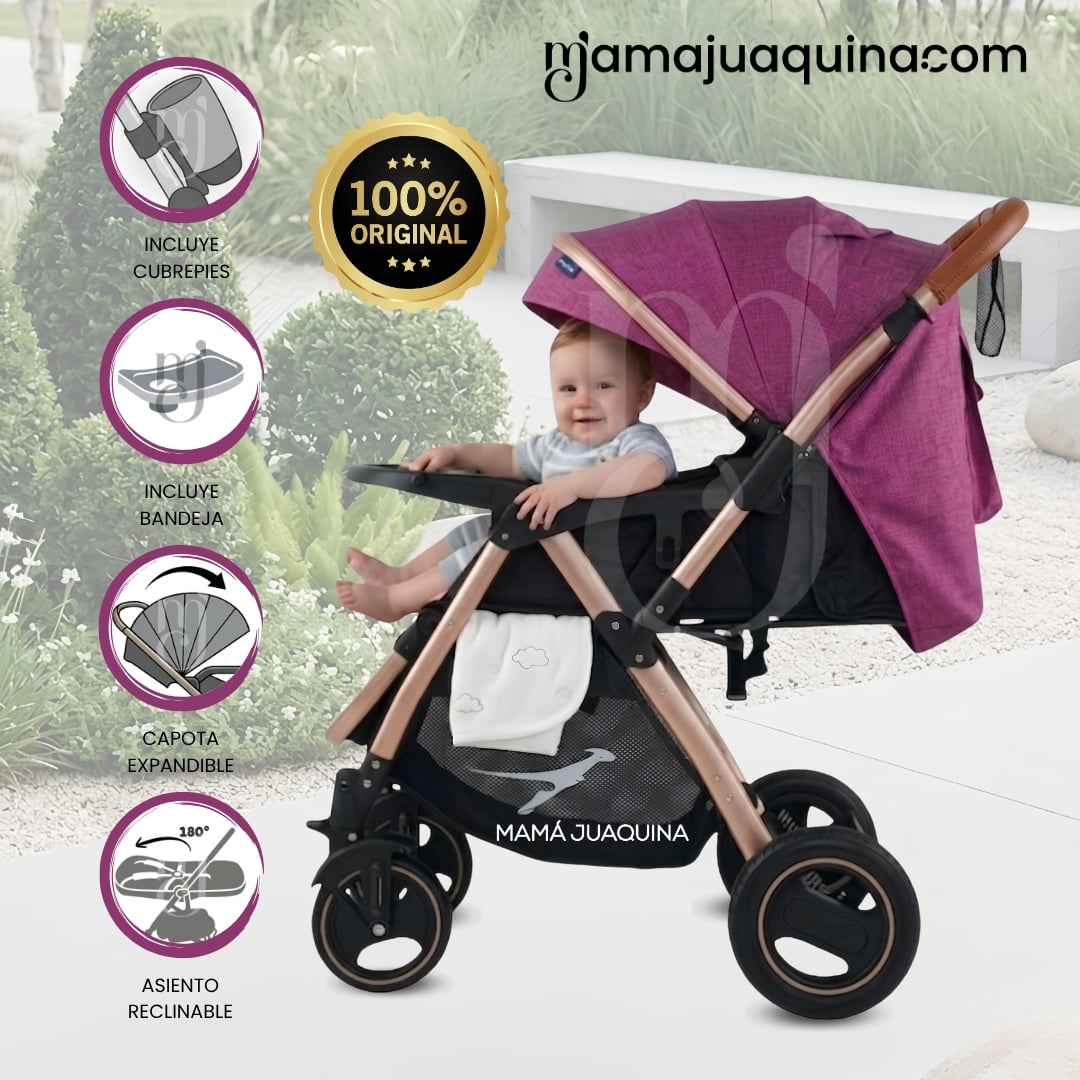 COCHE CUNA DE LUJO «RUNNER TRAVEL» MORADO - 1