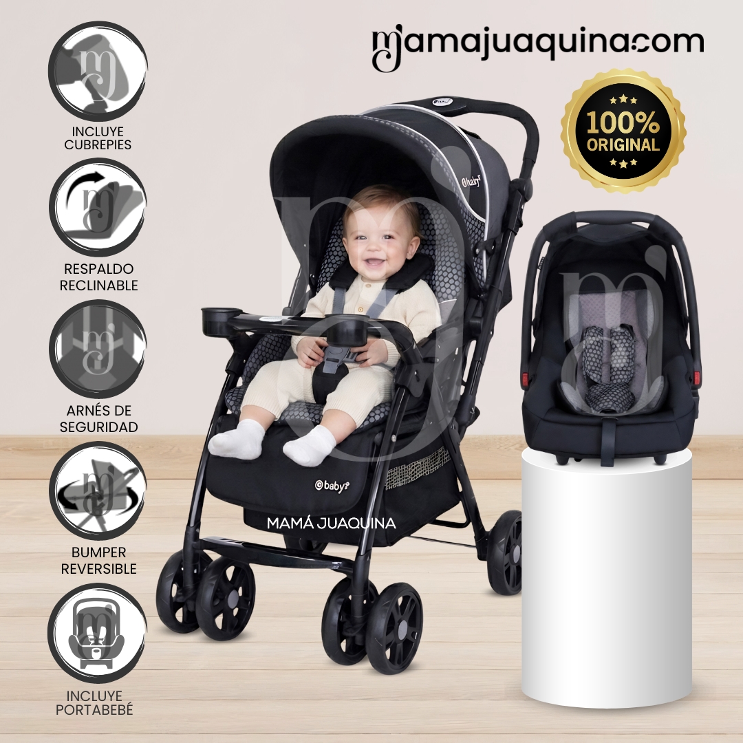 COCHE CUNA TRAVEL SYSTEM EBABY «BRAVIAR NEW» NEGRO - 1