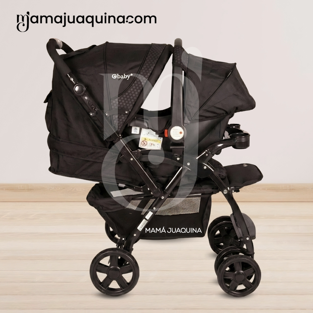 COCHE CUNA TRAVEL SYSTEM EBABY «BRAVIAR NEW» NEGRO - 7