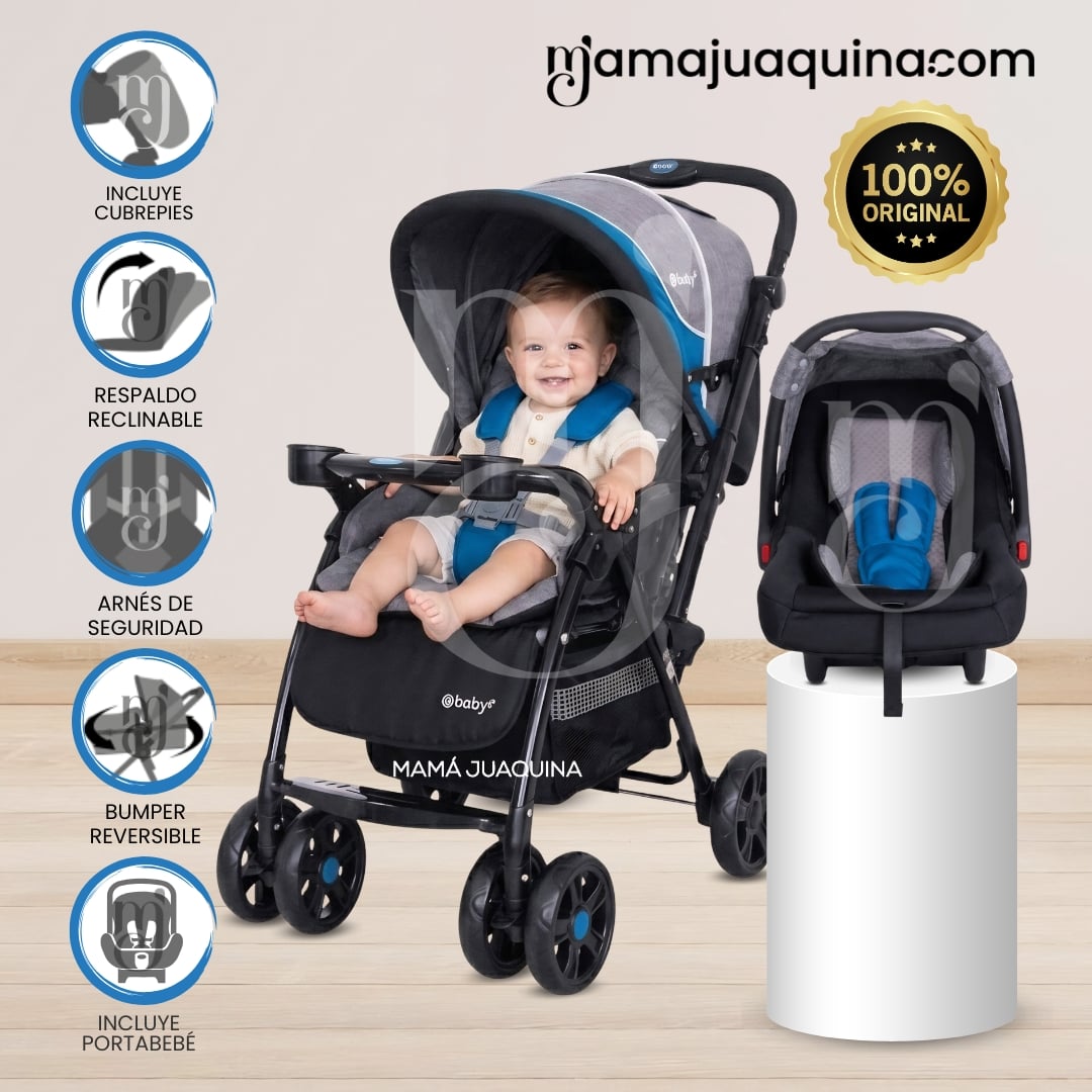 COCHE CUNA TRAVEL SYSTEM EBABY «BRAVIAR NEW»  AZUL - 1