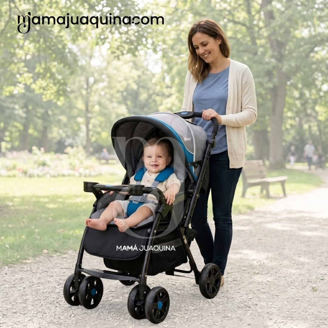 COCHE CUNA TRAVEL SYSTEM EBABY «BRAVIAR NEW»  AZUL - 2