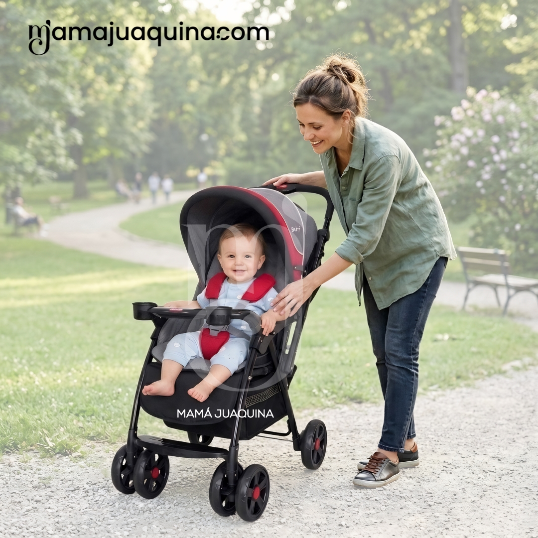 COCHE CUNA EBABY BRAVIAR NEW TRAVEL SYSTEM ROJO - 2