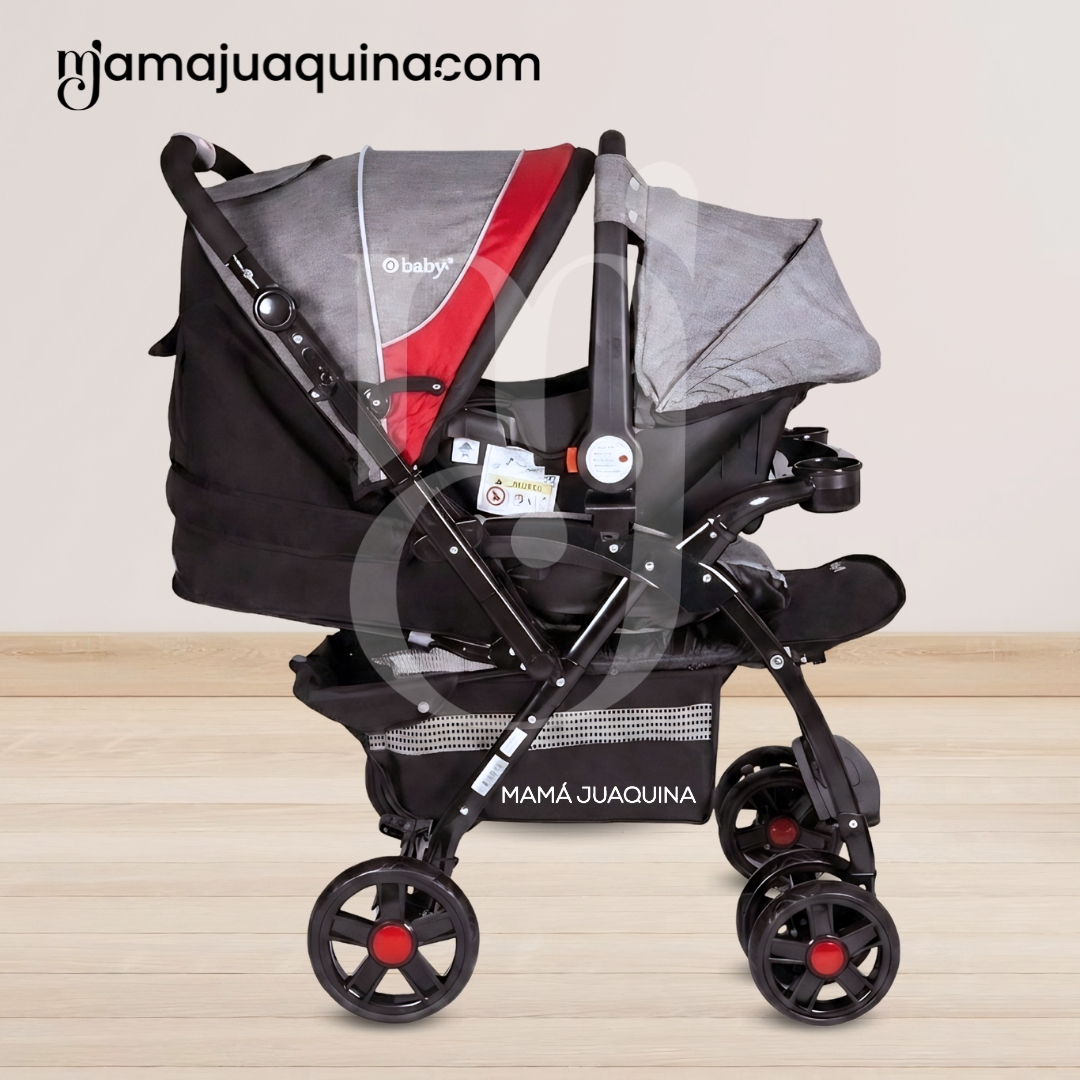 COCHE CUNA EBABY BRAVIAR NEW TRAVEL SYSTEM ROJO - 7