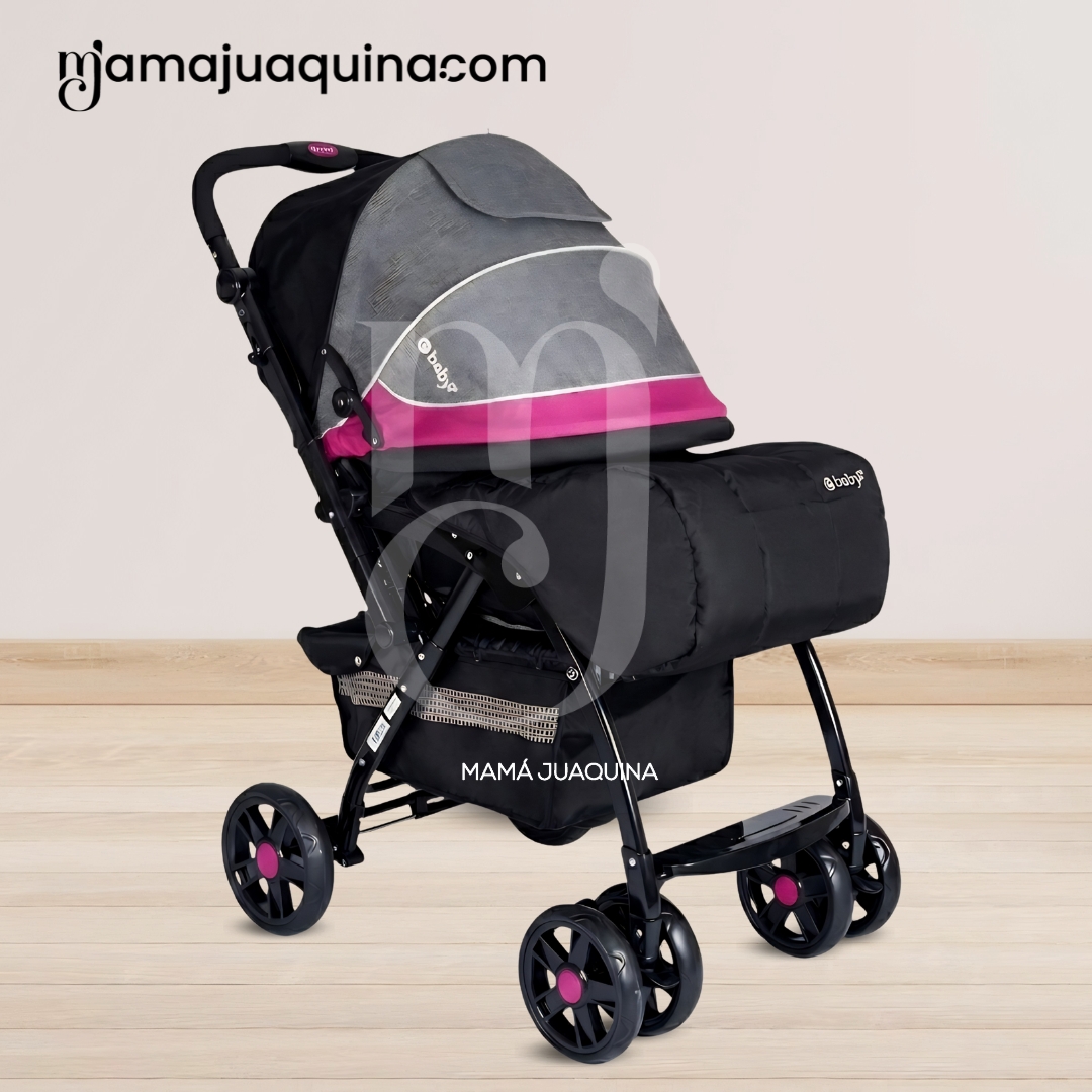 COCHE CUNA EBABY BRAVIAR NEW TRAVEL SYSTEM ROSADO - 4