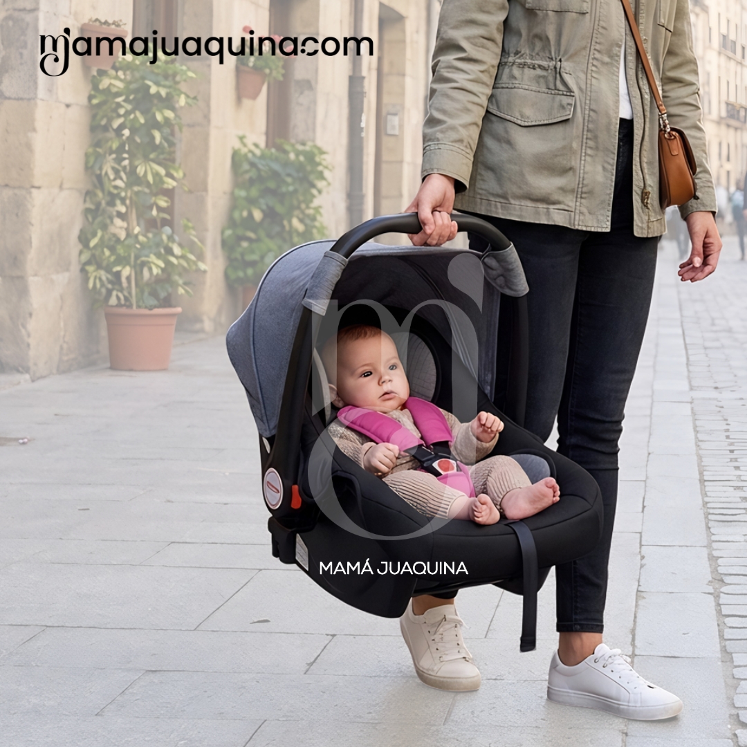 COCHE CUNA EBABY BRAVIAR NEW TRAVEL SYSTEM ROSADO - 5