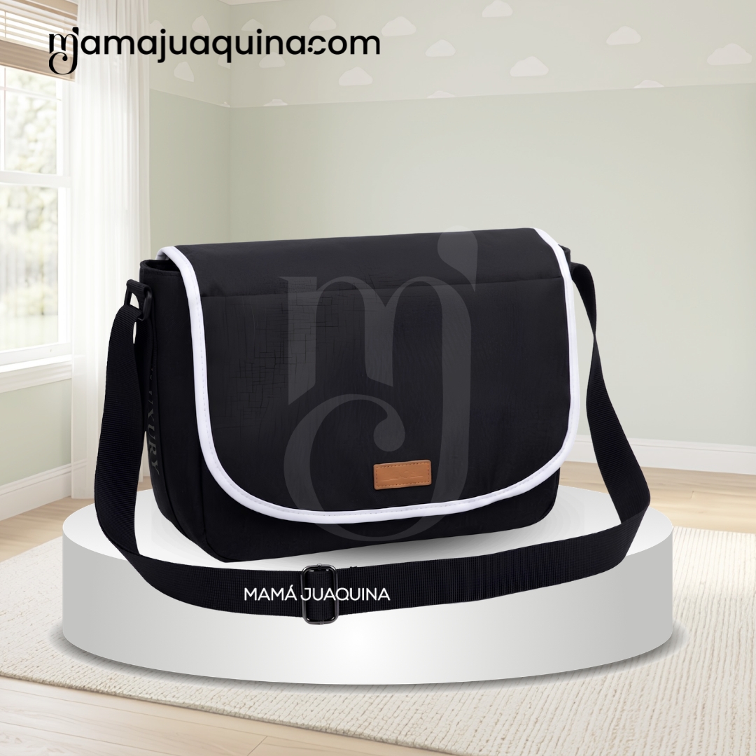 COCHE CUNA DE LUJO «BARCELONA» CON BOLSO PAÑALERO NEGRO - 5