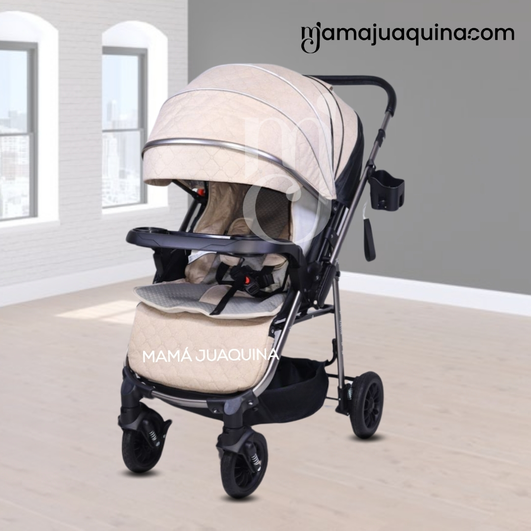 COCHE CUNA DE LUJO PARA BEBÉ «DELTA» EDICIÓN ESPECIAL BEIGE - 5