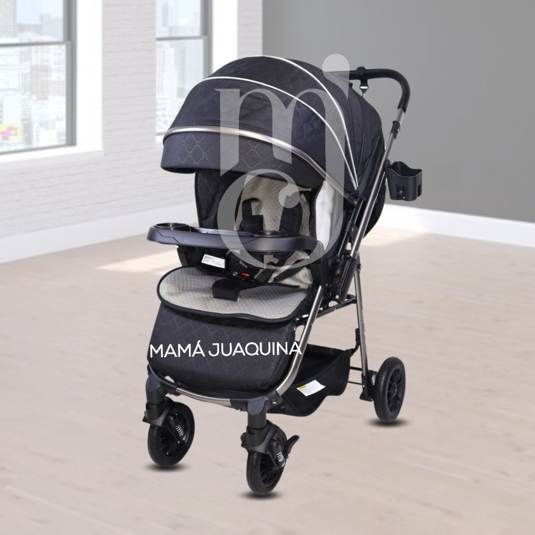 COCHE CUNA DE LUJO PARA BEBÉ «DELTA» EDICIÓN ESPECIAL NEGRO - 5