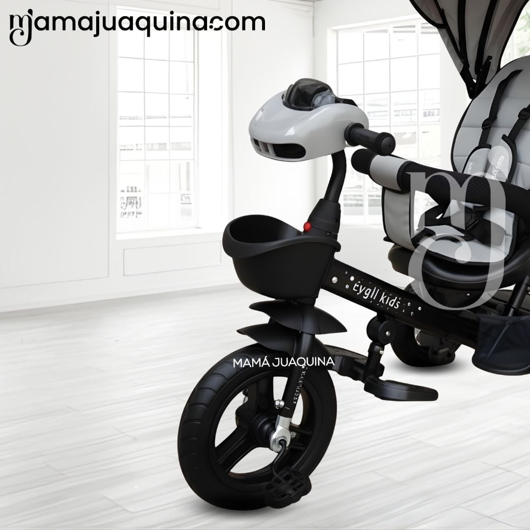 TRICICLO KIDS CUTE AVENTURE GRIS GUIADOR - 3