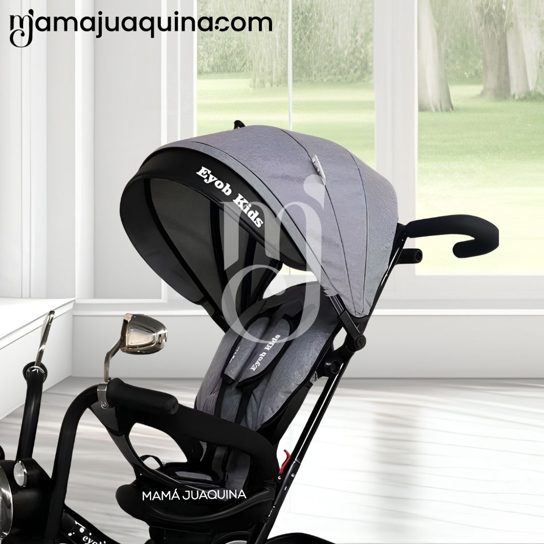 TRICICLO KIDS GUIADOR BABY BLISS GRIS - 5