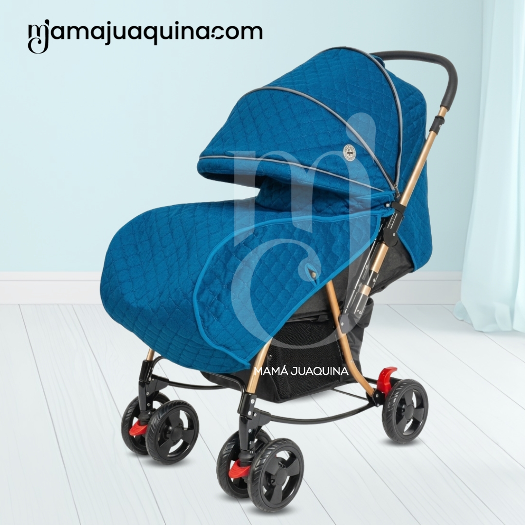 COCHE CUNA BABY GRAND ROYCE MECEDORA HAPPY LUJO AZUL - 4