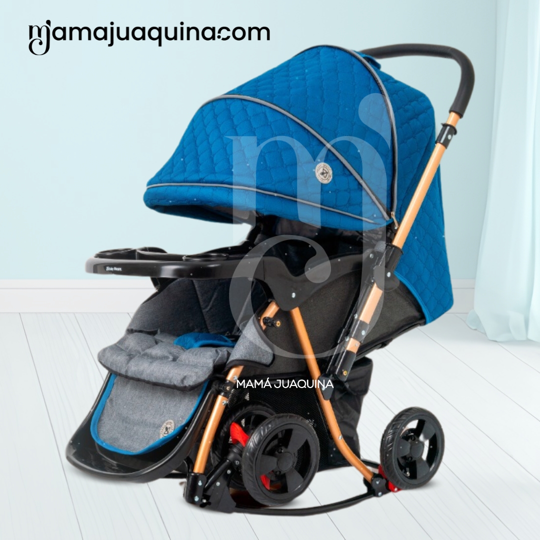 COCHE CUNA BABY GRAND ROYCE MECEDORA HAPPY LUJO AZUL - 6