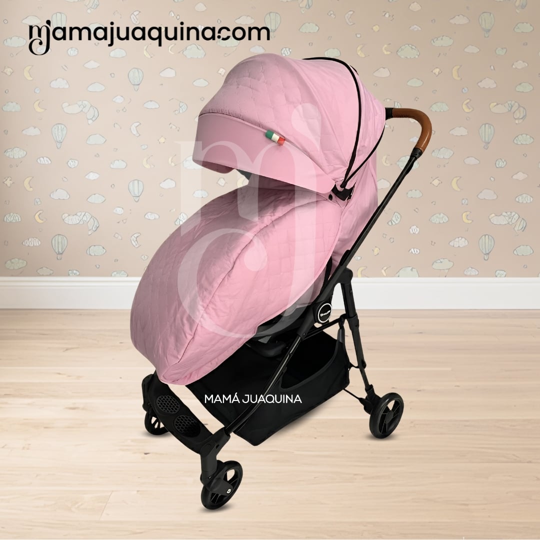 COCHE CUNA BABY FELICI AMORE LUJO ROSADO - 5
