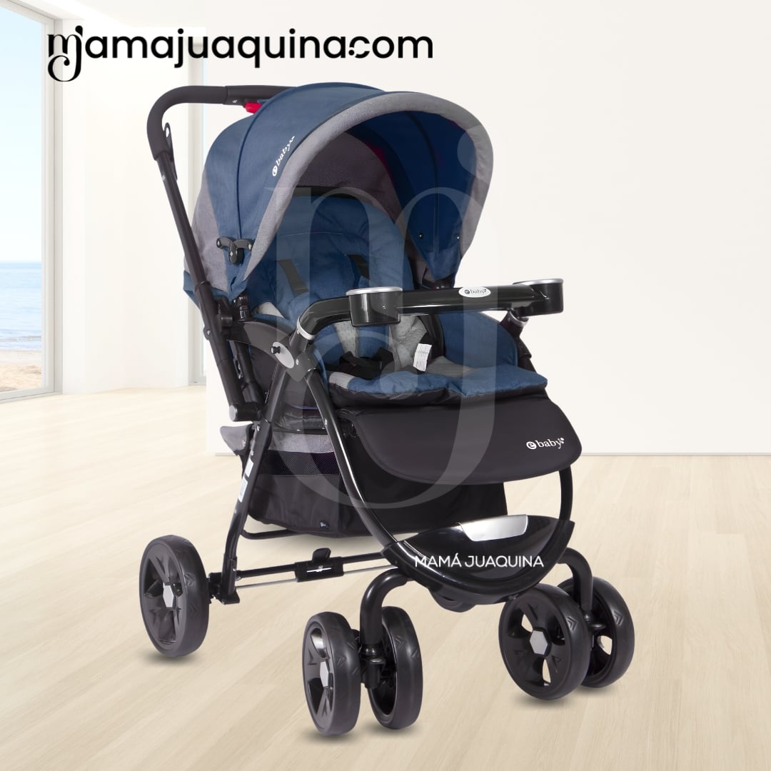 COCHE CUNA EBABY AMBANI AZUL LUJO EDICIÓN LIMITADA - 4