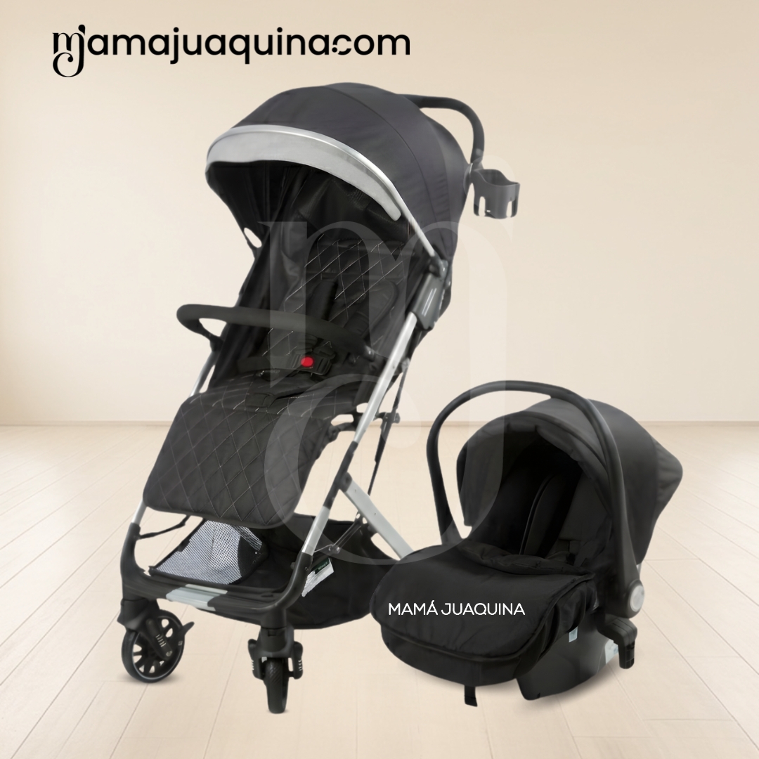 COCHE DE PASEO MALETA «DOLCE PRAGA» CON PORTABEBÉ NEGRO - 4
