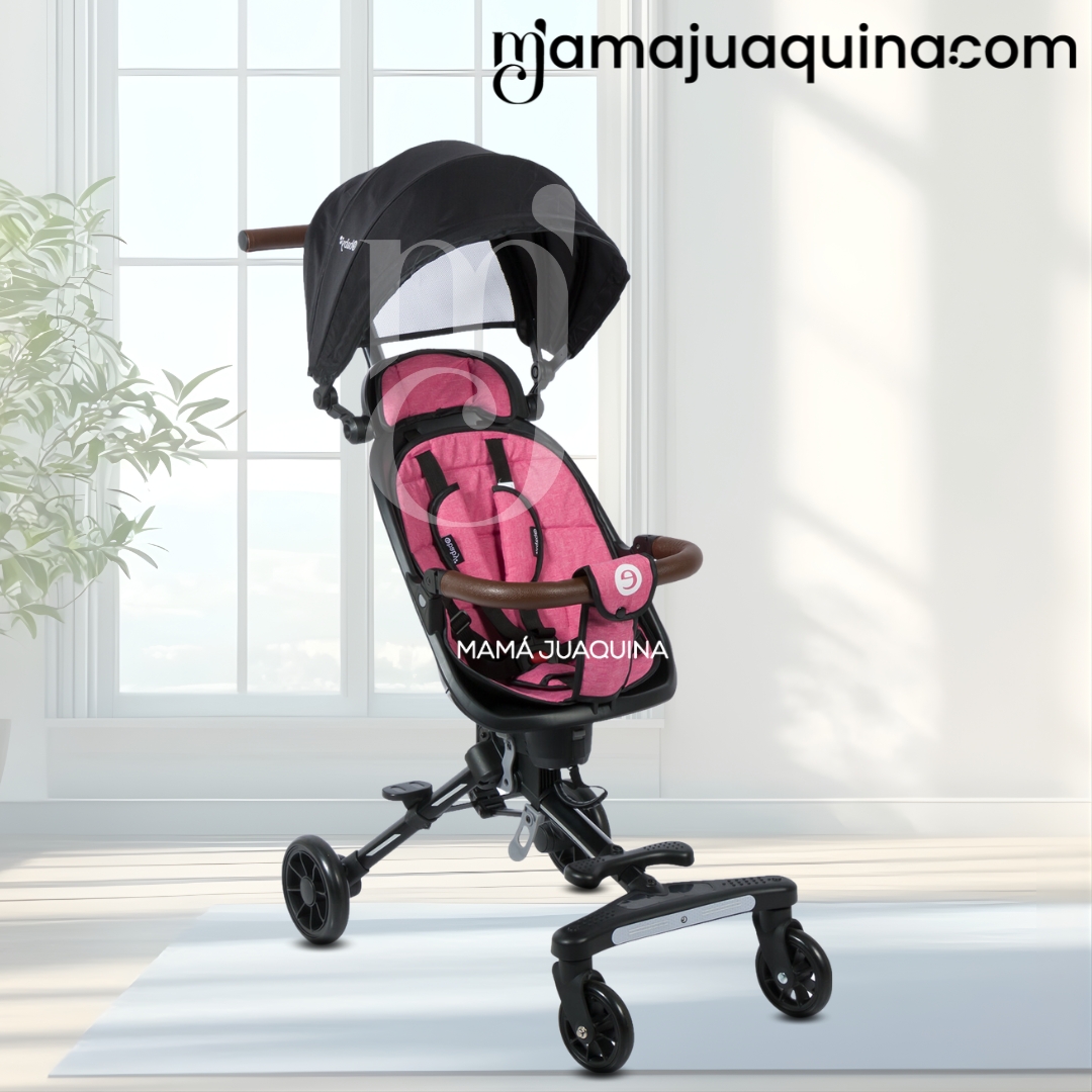 COCHE PASEO EBABY EASY RIDE ROSADO PLEGABLE EDICIÓN LIMITADA - 4