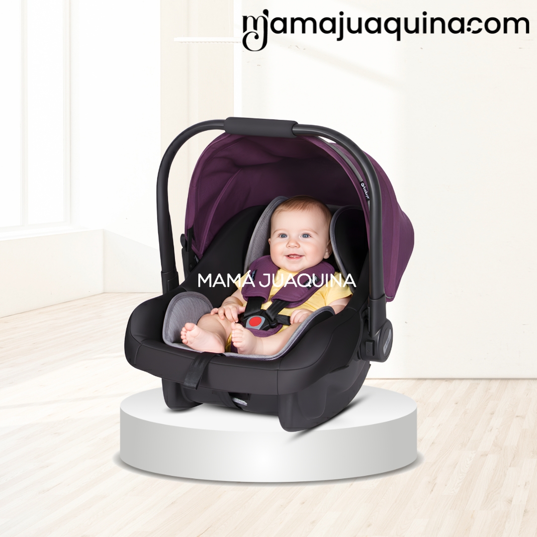 COCHE CUNA EBABY MILE MORADO MOISÉS LUJO CON PORTABEBÉ - 4