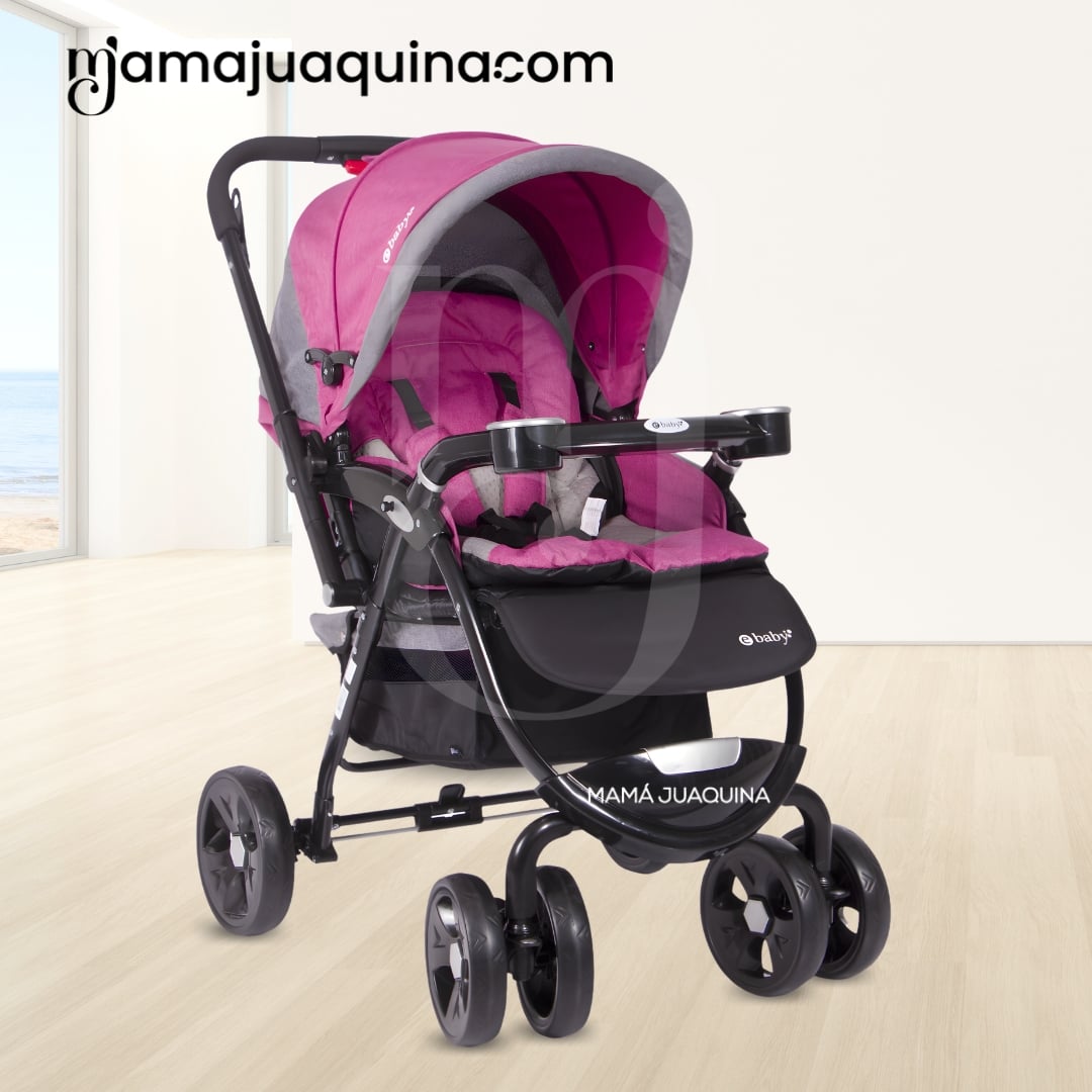 COCHE CUNA EBABY AMBANI FUCSIA LUJO EDICIÓN LIMITADA - 4