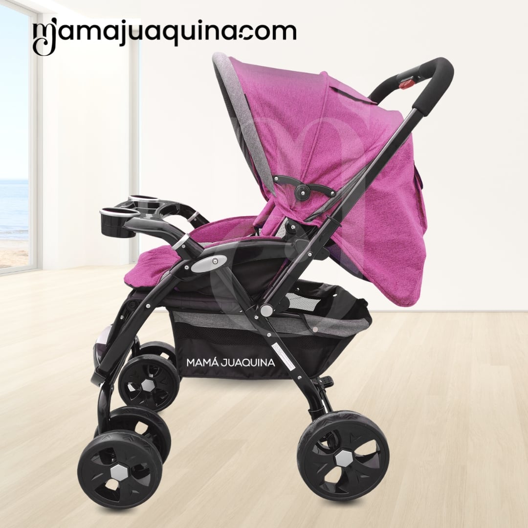 COCHE CUNA EBABY AMBANI FUCSIA LUJO EDICIÓN LIMITADA - 5
