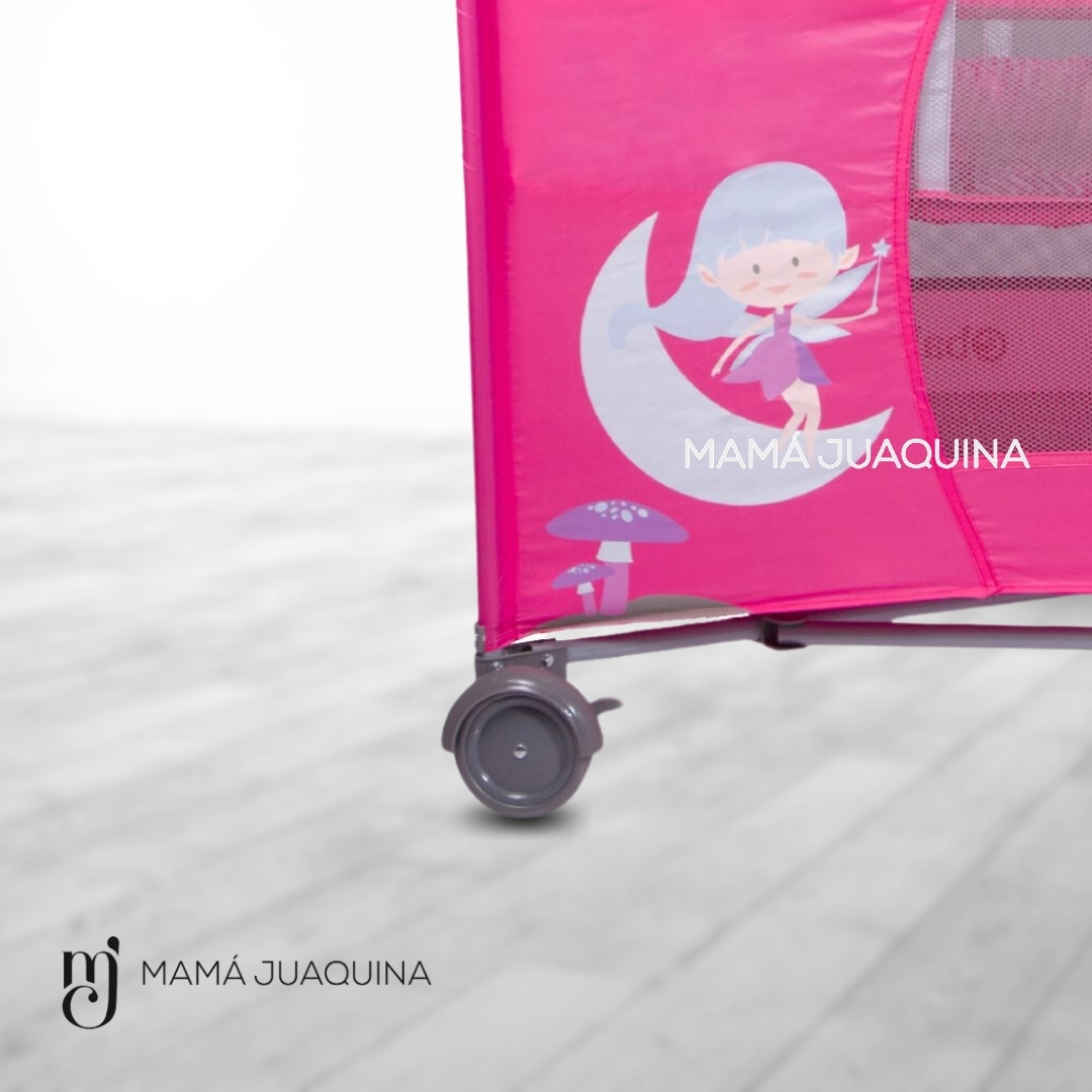 CUNA CORRAL EBABY LETICIA ALUMINIO ROSADO LUJO EDICIÓN LIMITADA - 4