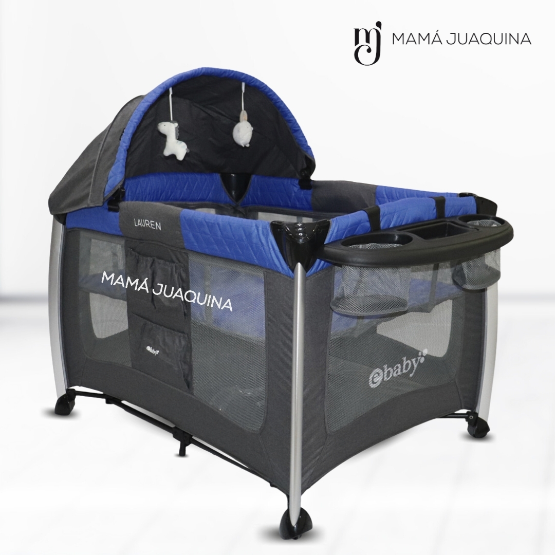 CUNA CORRAL EBABY MALASIA ALUMINIO AZUL LUJO EDICIÓN LIMITADA - 5