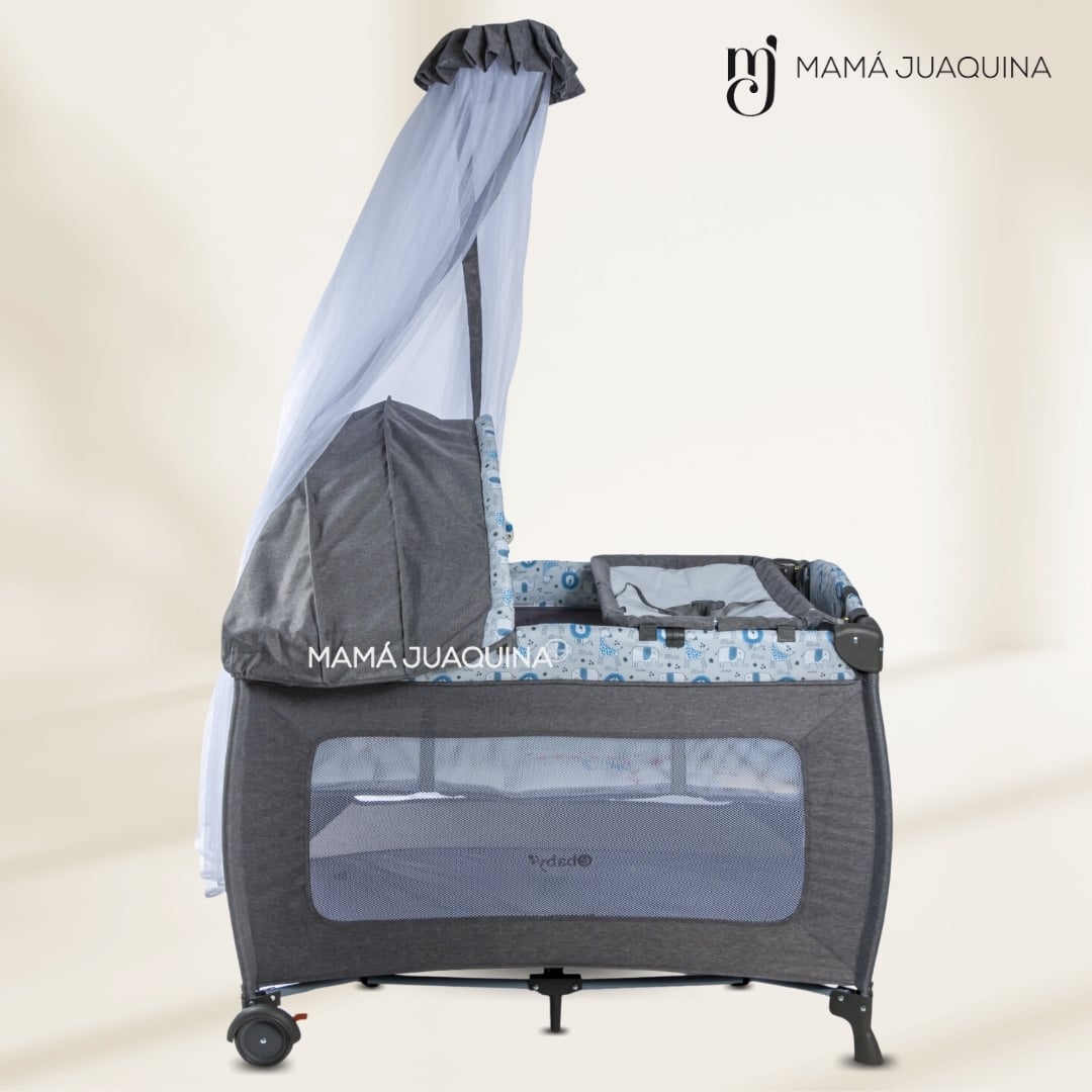 CUNA CORRAL EBABY KENDALL AZUL CLARO LUJO EDICIÓN LIMITADA - 5