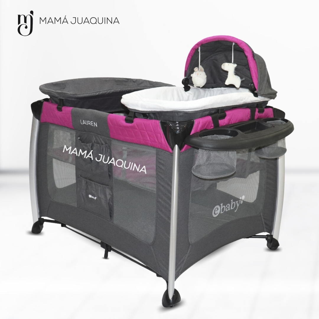 CUNA CORRAL EBABY MALASIA ALUMINIO ROSADO LUJO EDICIÓN LIMITADA - 7