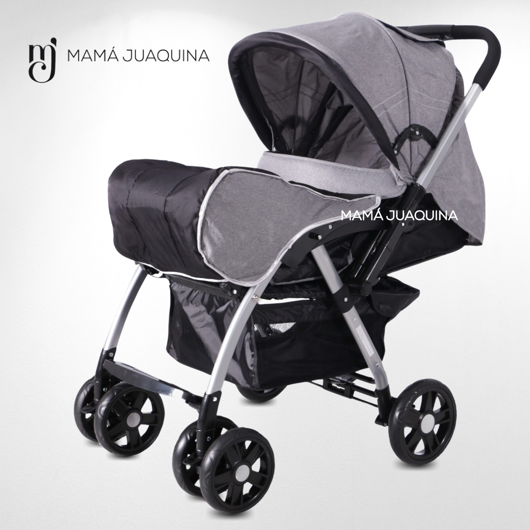 COCHE CUNA BABY KENDRIC GRIS LUJO EDICICÓN LIMITADA - 4