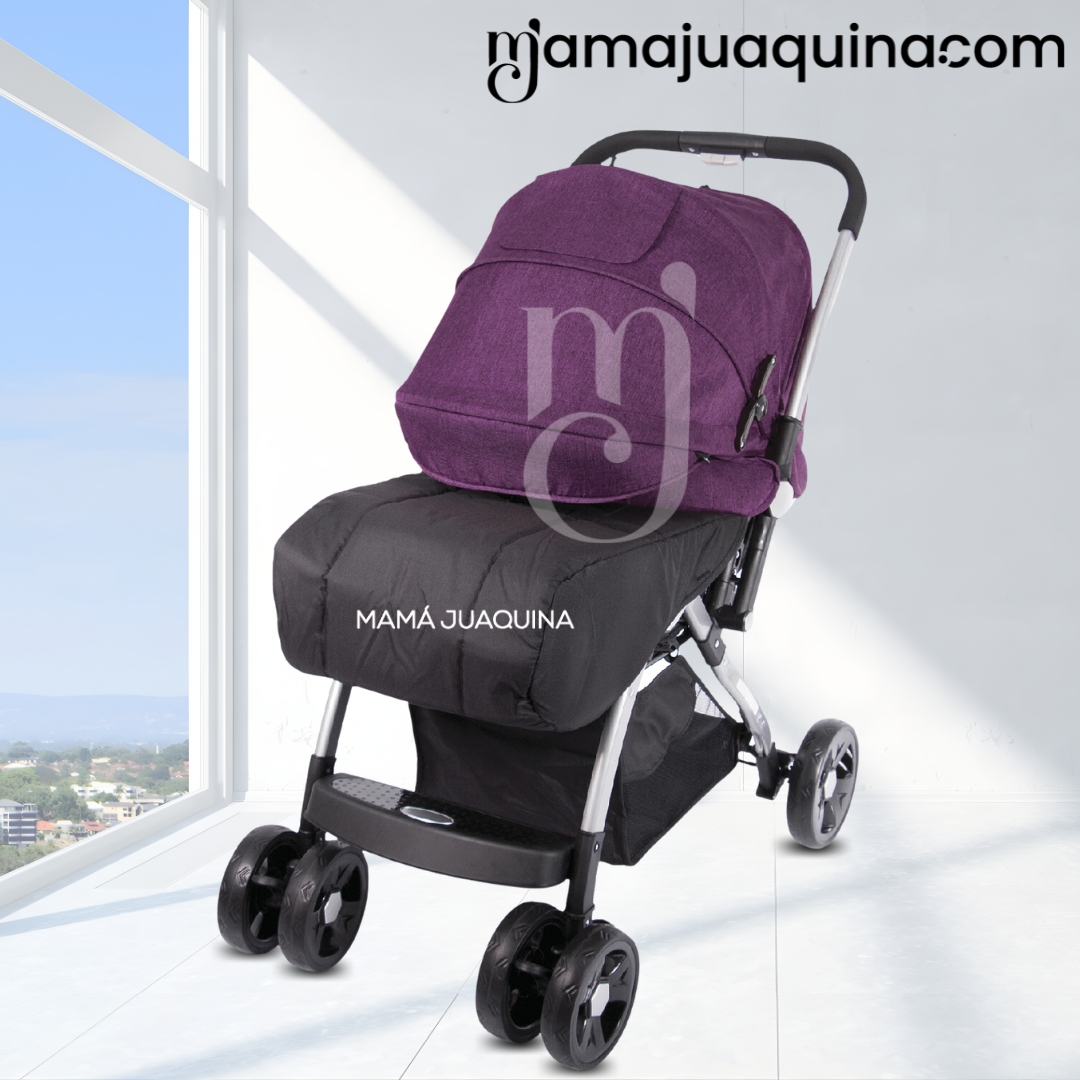 COCHE CUNA BABY JAZZ MORADO LUJO EDICICÓN LIMITADA - 4