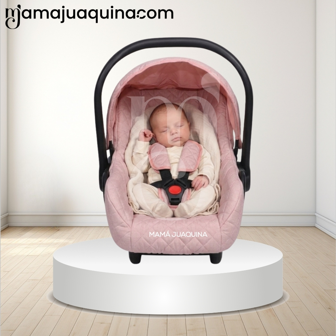 COCHE CUNA BABY LIETTI ROSADO MOISÉS MINI 4 EN 1 CON PORTABEBÉ - 5