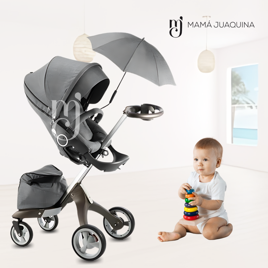 COCHE TRAVEL SYSTEM BABY CHASTAIN GRIS MULTIFUNCIONAL 5 EN 1 EDICIÓN LIMITADA - 5