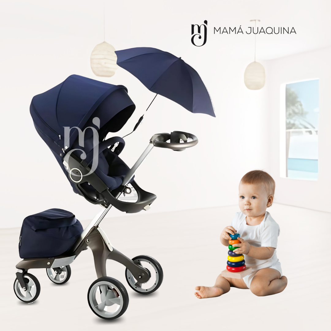 COCHE TRAVEL SYSTEM BABY CHASTAIN AZUL MULTIFUNCIONAL 5 EN 1 EDICIÓN LIMITADA - 5