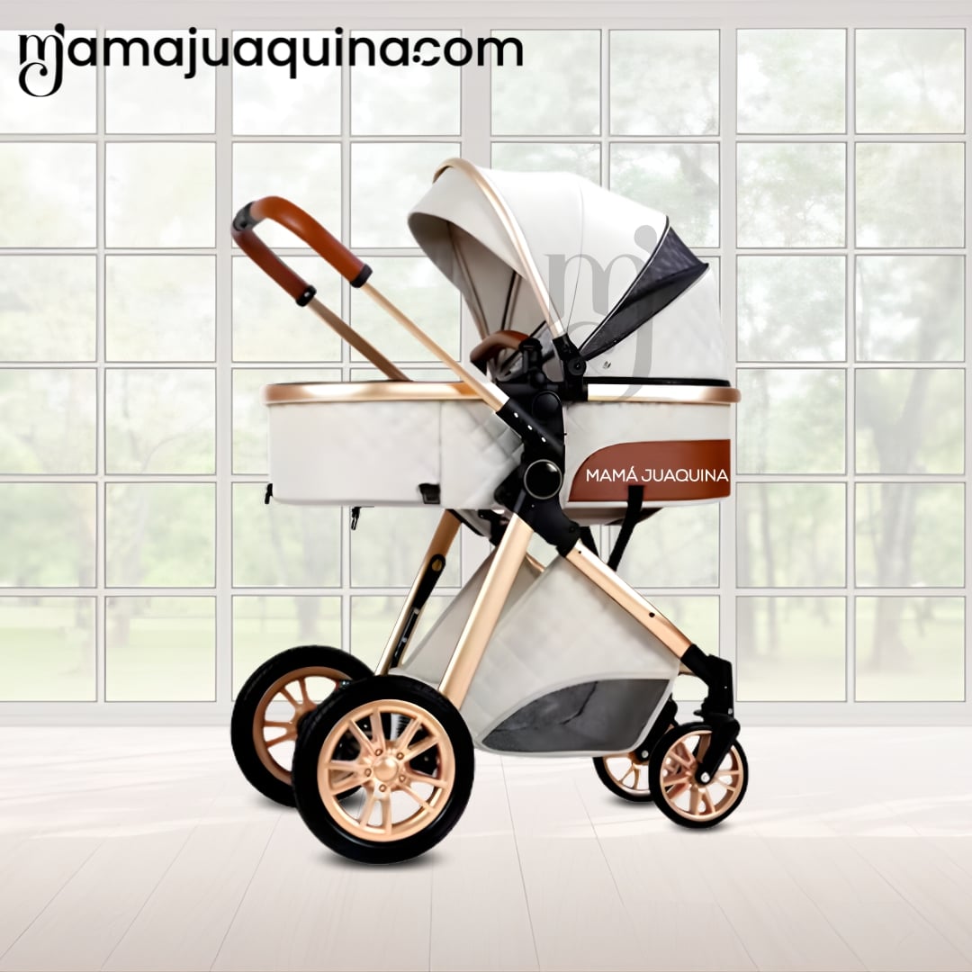 COCHE CUNA BABY GOLD LABELL BLANCO MOISÉS LUJO CON PORTABEBÉ - 3