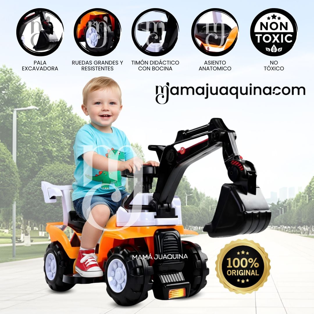 CORREPASILLO BABY NEDJIM NARANJA DIDÁCTICO CON PALANCA EXCAVADORA - 1