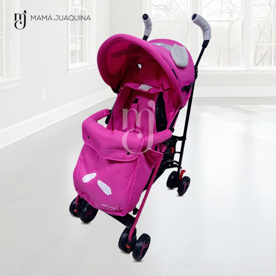 COCHE BASTÓN BABY FUCSIA CON DISEÑO COPITO - 5