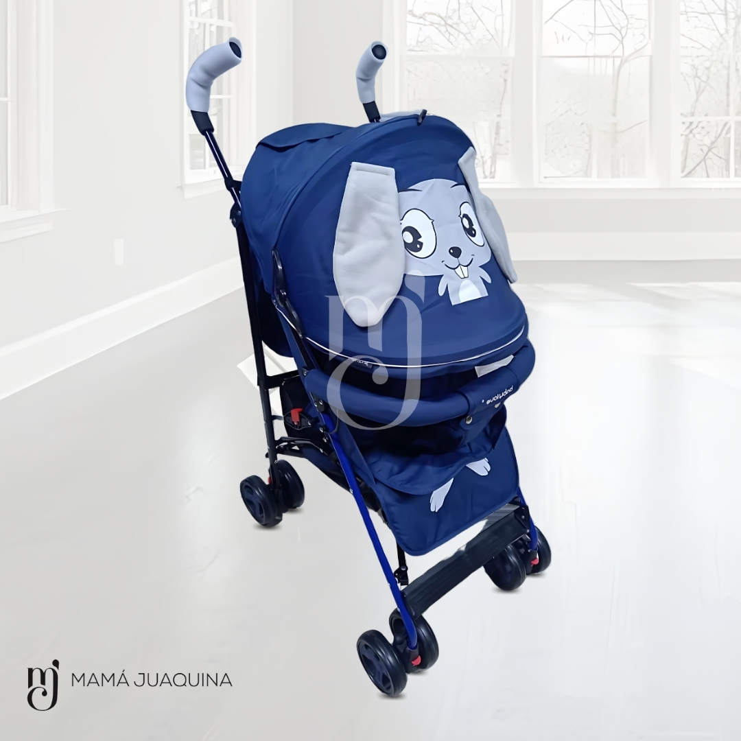 COCHE BASTÓN BABY AZUL CON DISEÑO COPITO - 5