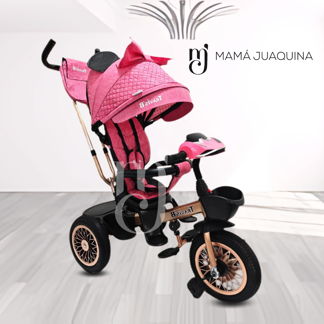 TRICICLO BABY ROLLER STAR ROSADO CHAVITO MUSICAL - 5