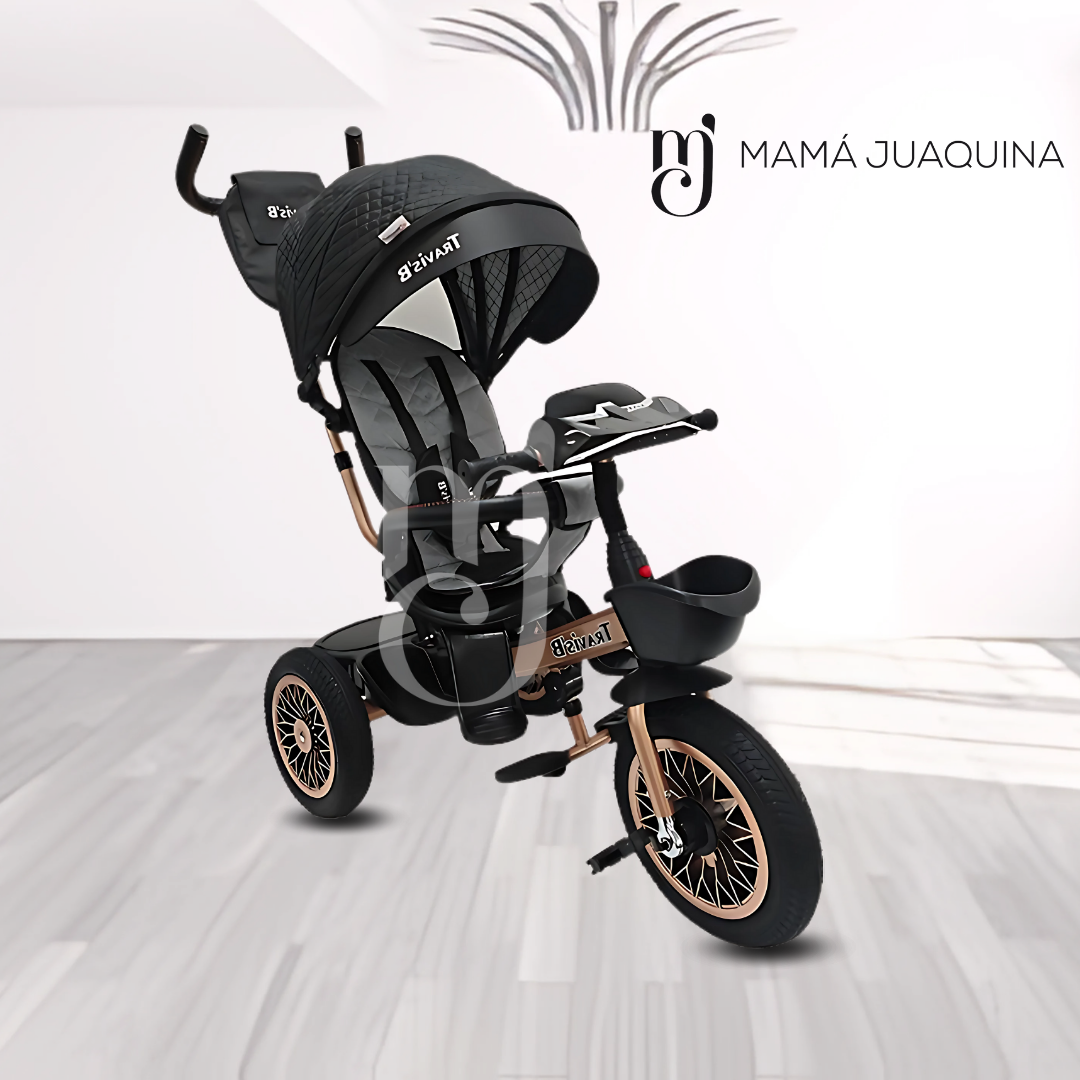 TRICICLO BABY ROLLER STAR NEGRO CHAVITO MUSICAL - 5