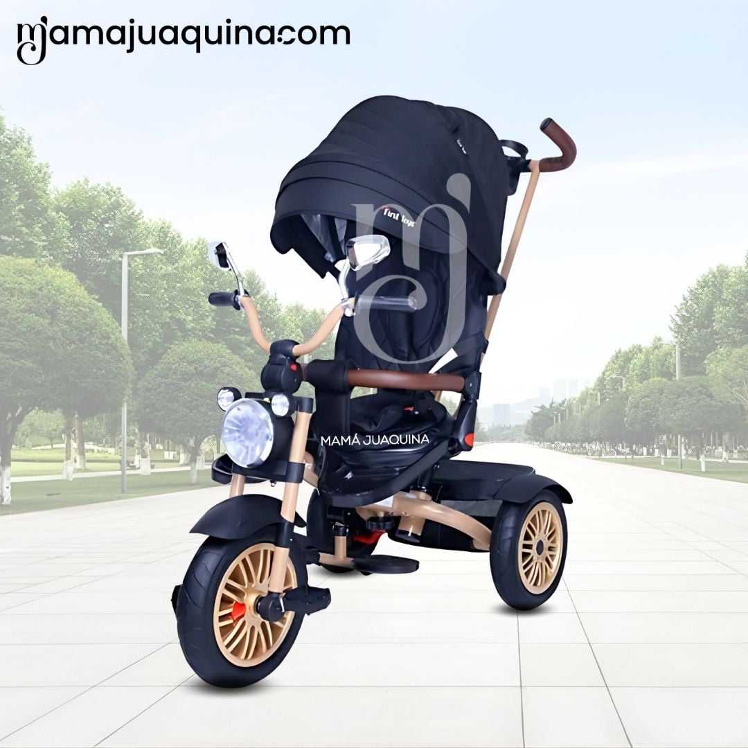 TRICICLO BABY TOYS WALK NEGRO GUIADOR - 2