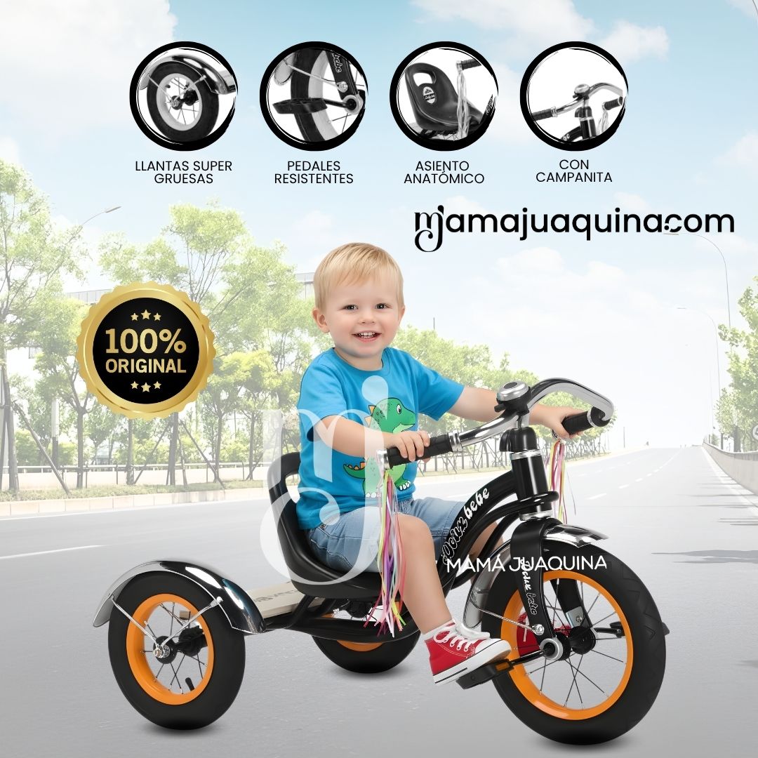 TRICICLO BABY CAKEPOP NEGRO CHAVITO VINTAGE - 1