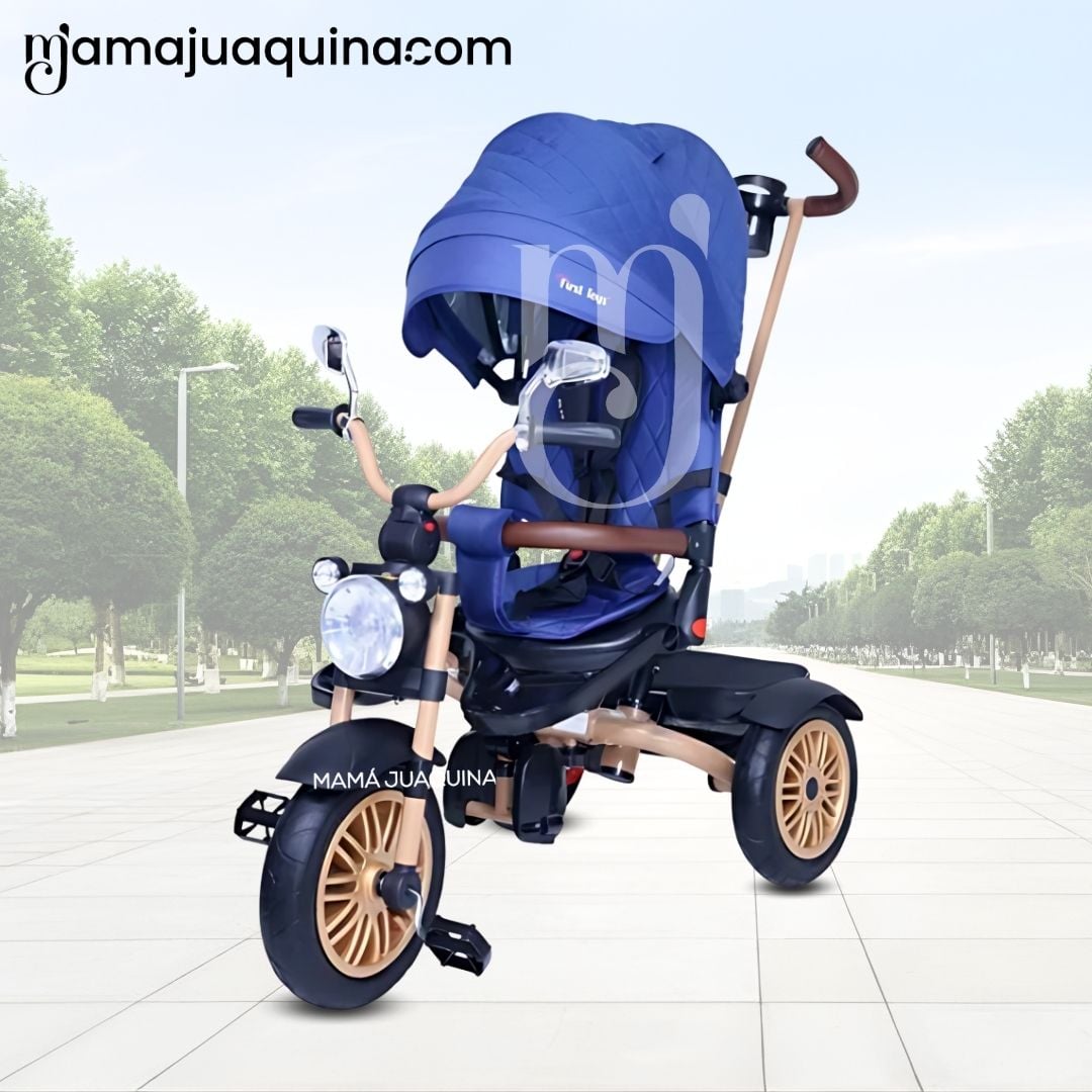 TRICICLO BABY TOYS WALK AZUL GUIADOR - 2