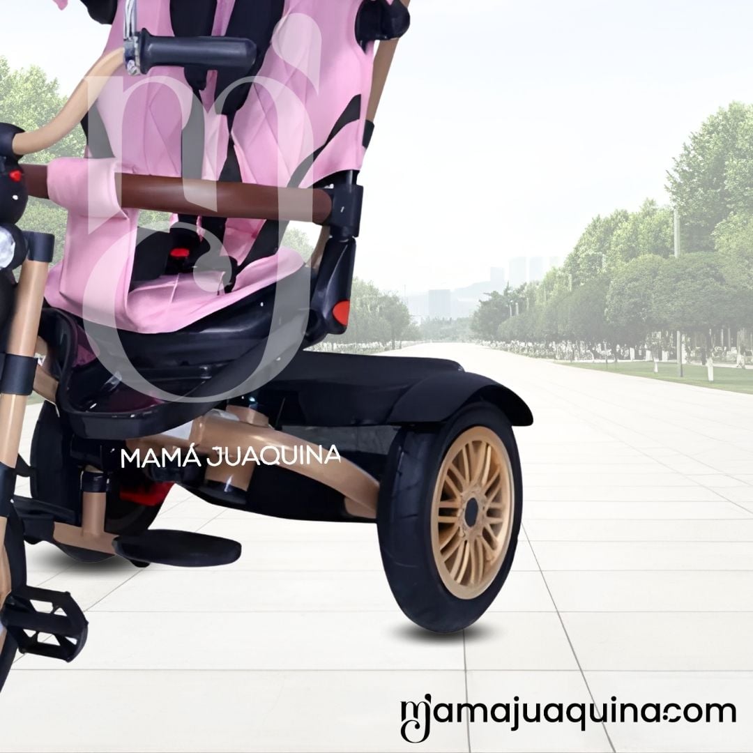 TRICICLO BABY TOYS WALK ROSA GUIADOR - 3