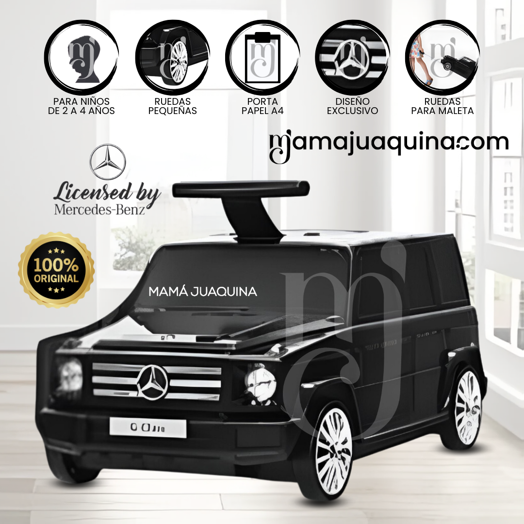 CORREPASILLO MERCEDES BENZ BUGGIE BAG NEGRO ARRASTE TIPO MALETA LICENCIADO - 1