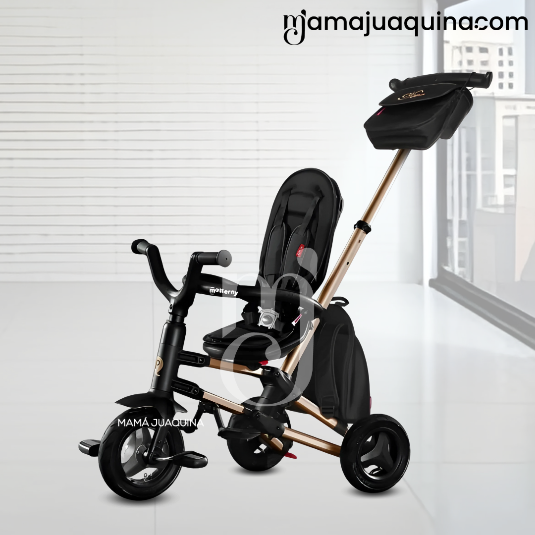 TRICICLO BEAUTIFUL QUILL NOVA NEGRO GUIADOR PLEGABLE - 5