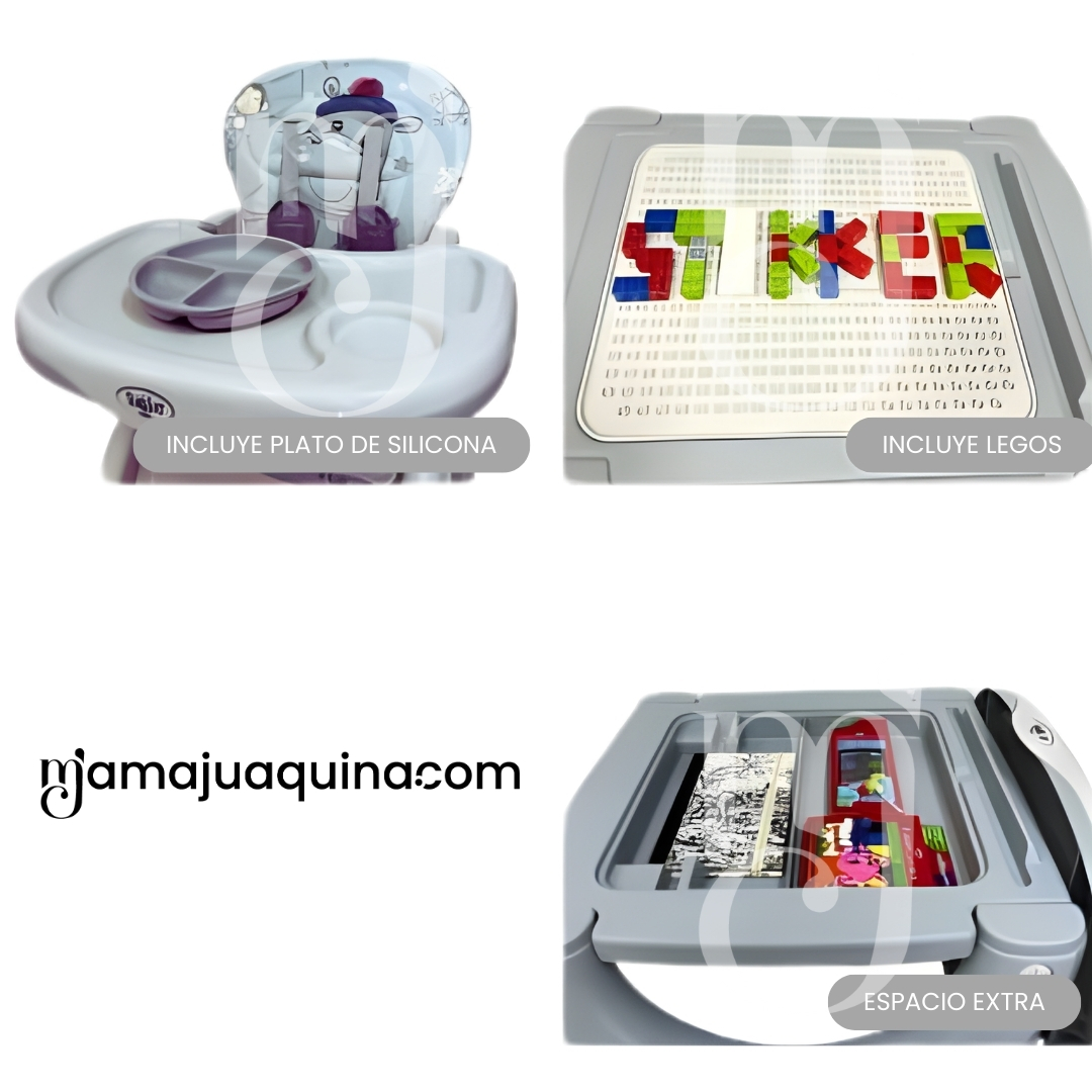 SILLA COMER BABY BELADONNA GRIS 3 EN 1 - 6