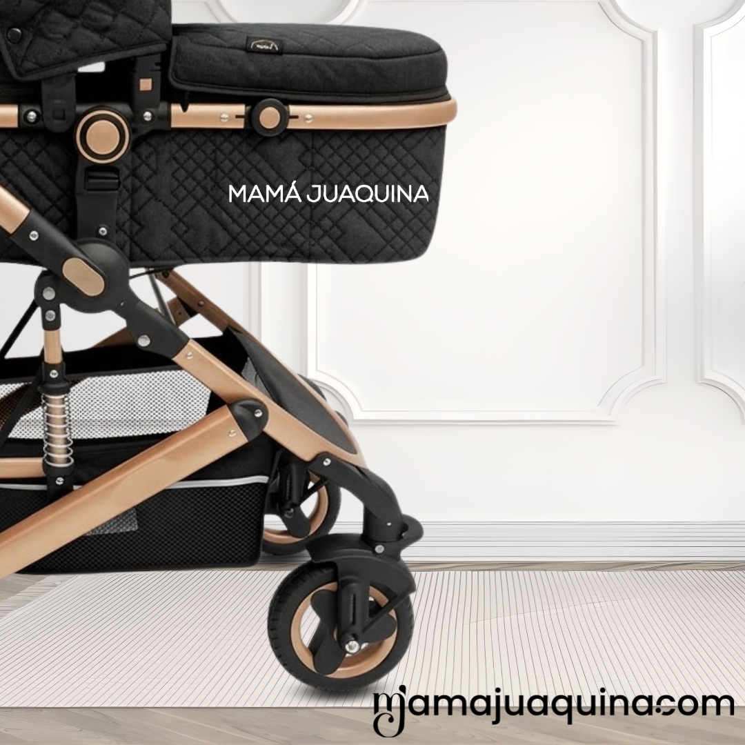 COCHE CUNA KIDS NEGRO MOISÉS LUJO LOVY BABY CON PORTAVASO - 3