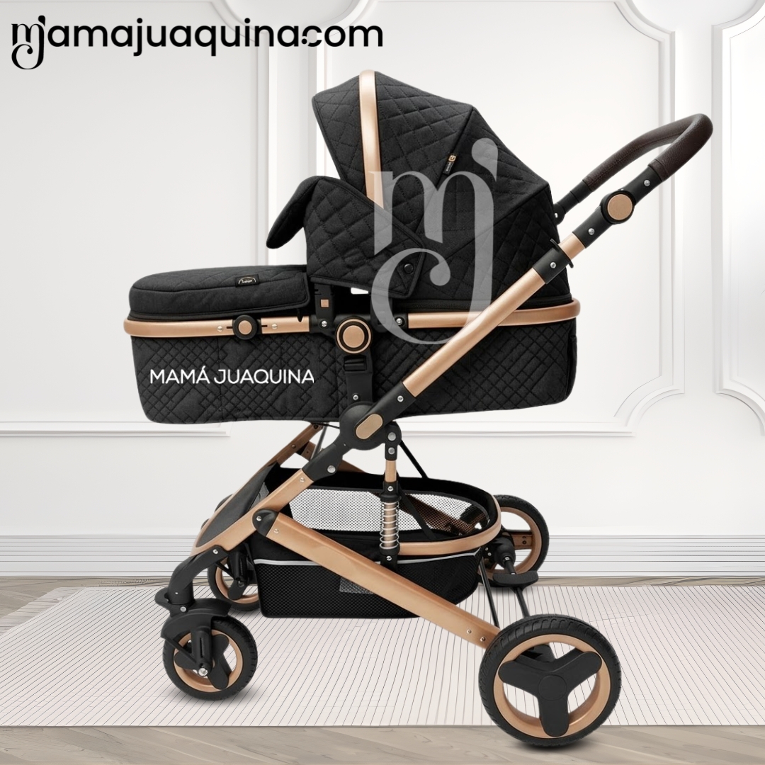 COCHE CUNA KIDS NEGRO MOISÉS LUJO LOVY BABY CON PORTAVASO - 5