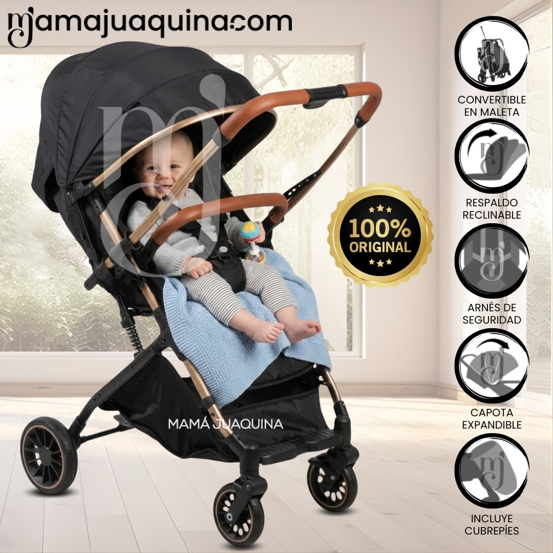 COCHE TRAVEL SYSTEM BABY EVO NEGRO MALETA LUJO - 1